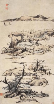 paysage ni Zan style ancienne Chine à l’encre Peinture à l'huile